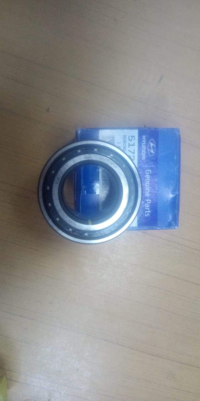 CarTrends front wheel bearing for Verna Fluidic, spare auto part, close-up view of the bearing installed on the vehicle wheel