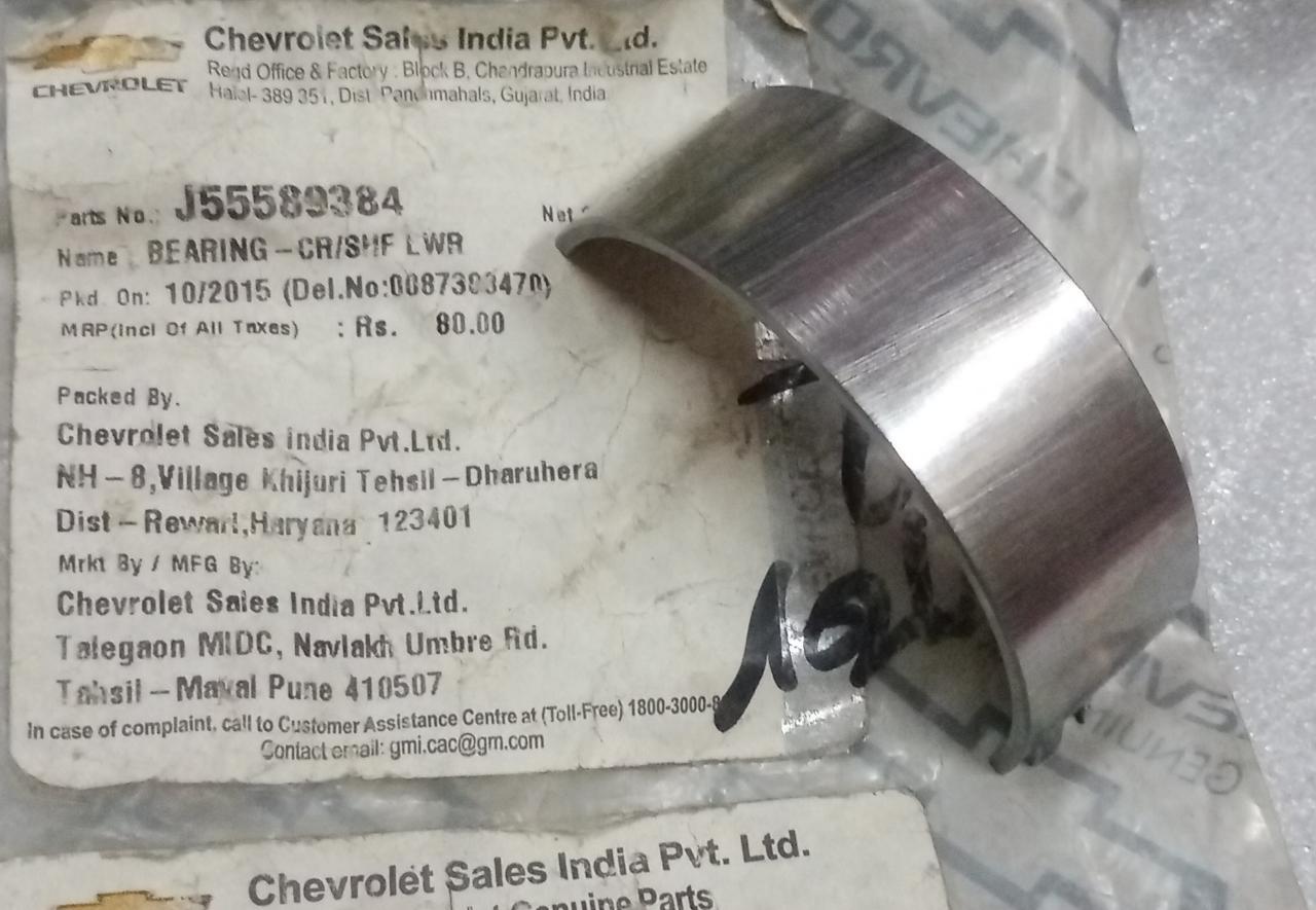 CarTrends crank shaft bearing lower for spare parts, shown in a close-up image of the automotive engine component.