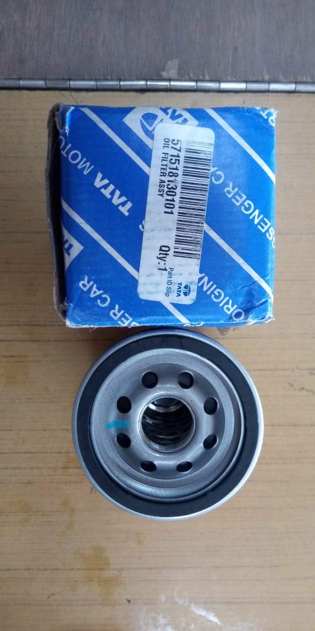 CarTrends oil filter for Tata Tiago, spare parts in black with metal exterior, designed for engine oil filtration.