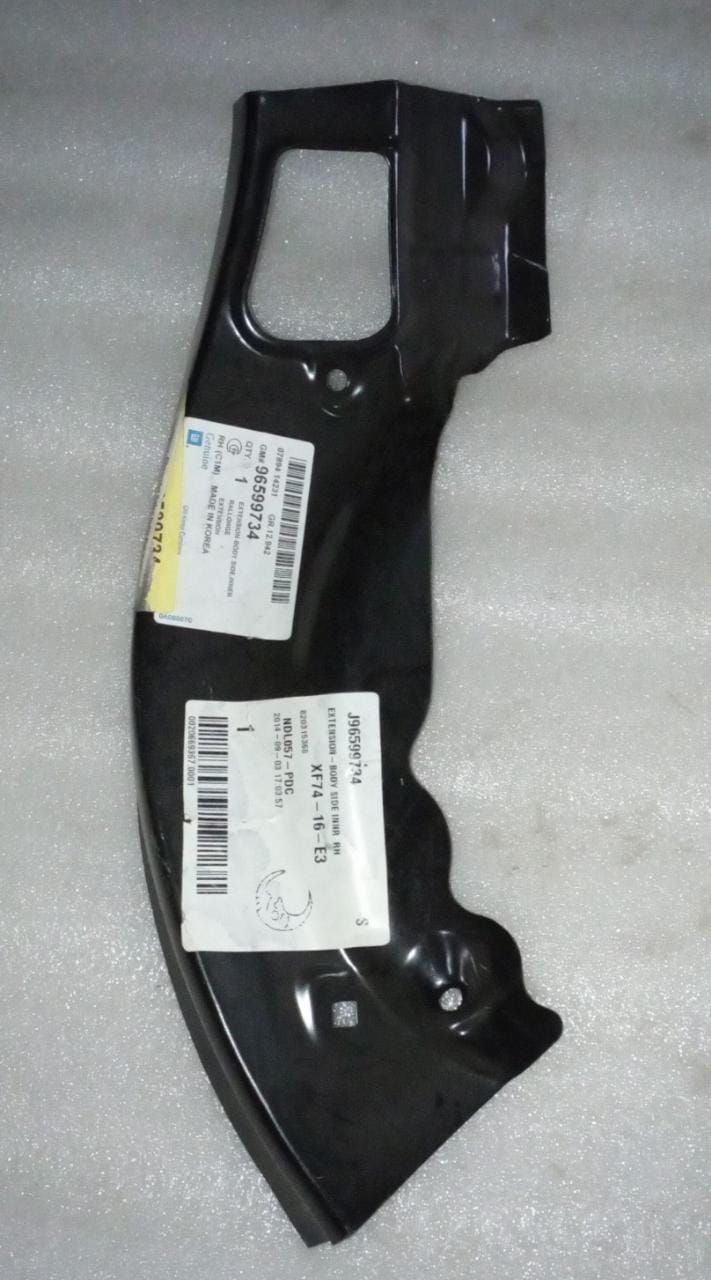 General Motors right side interior body extension for Spark, showing the molded plastic panel with mounting points.