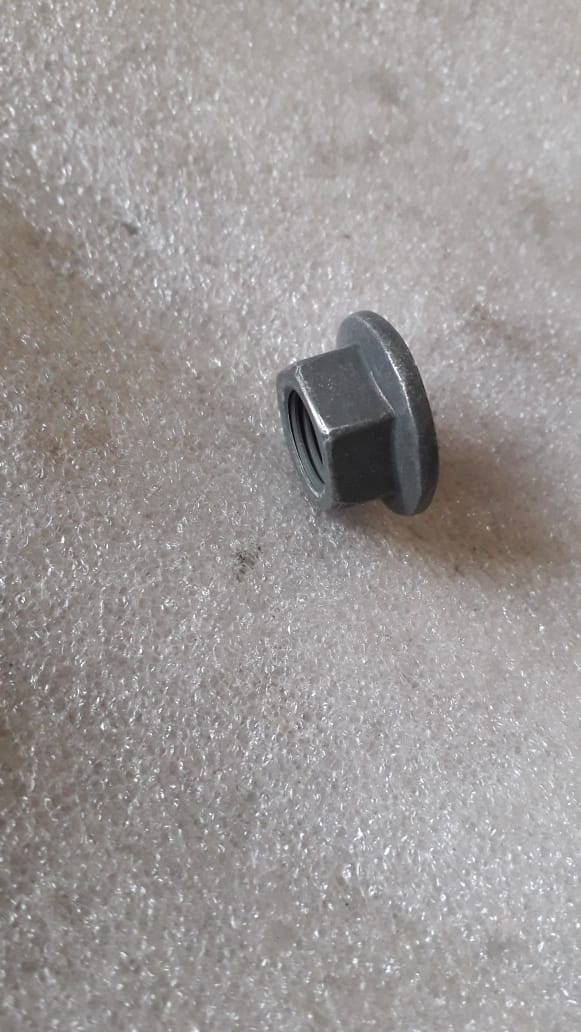 General Motors T97599286 Starter Nut Fix for Tavera, close-up of the durable metal nut used in vehicle engine assembly.