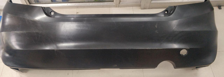 Honda Jazz rear face bumper in black with mounting points, designed for smooth fit and protection.