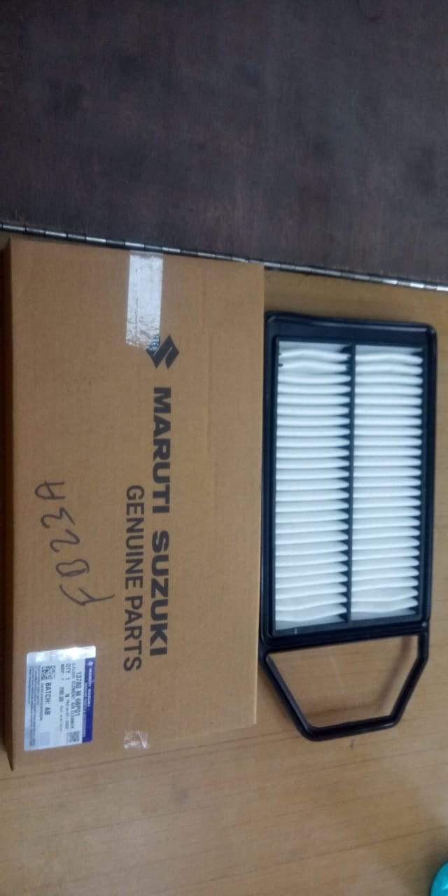Maruti Suzuki air filter for Baleno petrol engine, model 13780M68P01, shown in the image.