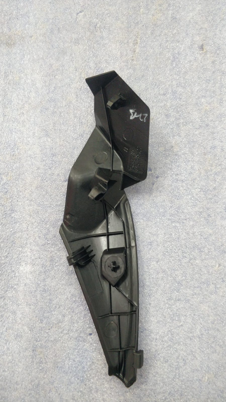 Maruti Suzuki Baleno cowl top garnish, LH side, black plastic trim part for vehicle styling and protection.