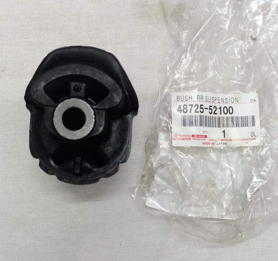 Toyota Etios rear axle bush, spare part for rear suspension, showing the rubber bushing component on a white background.
