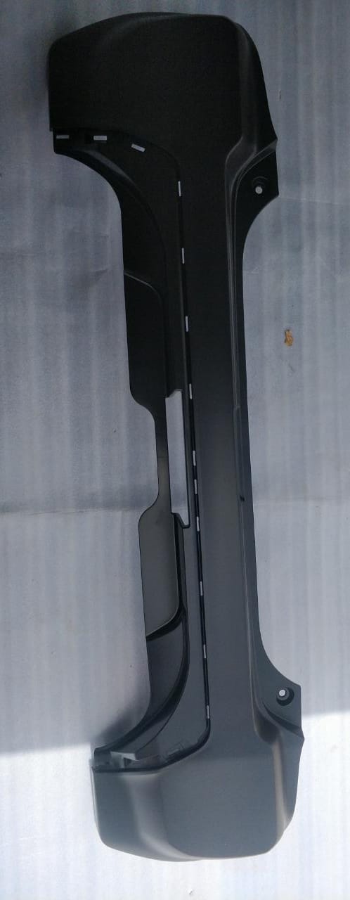 Toyota Etios Cross rear bumper in black with mounting points and textured finish, designed for durable protection and style.
